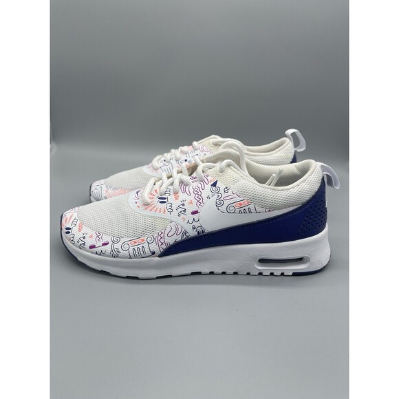 Nike Air Max Thea All Over Print White Purple Size 6W Preloved NB 599408-104 - Picture 2 of 8